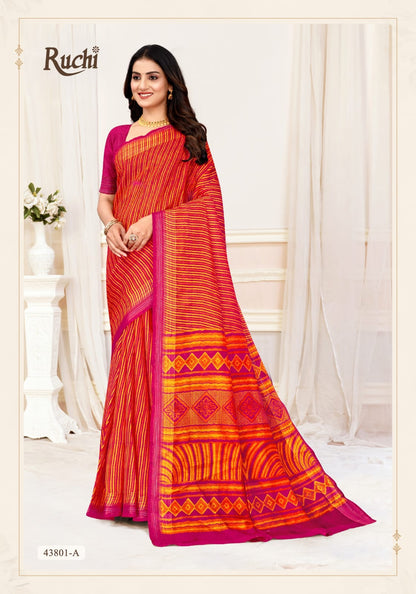 Rainbow Silk Ruchi Linen Silk Sarees Supplier Gujarat