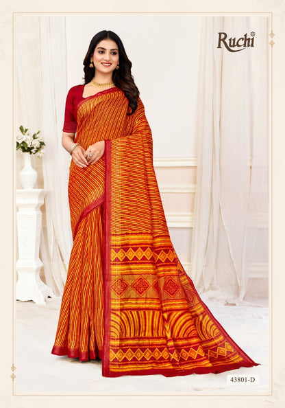 Rainbow Silk Ruchi Linen Silk Sarees Supplier Gujarat