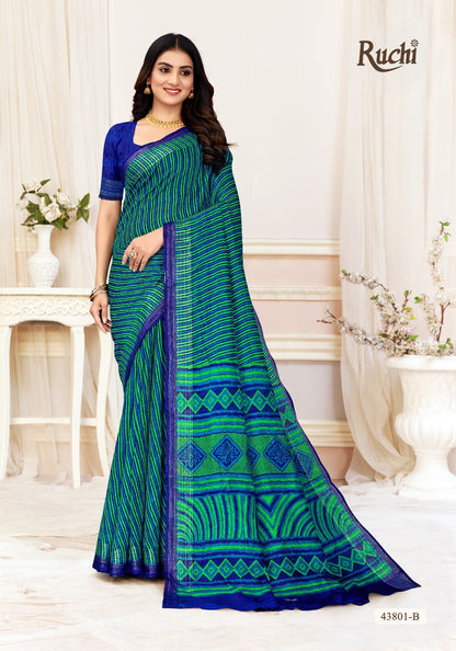 Rainbow Silk Ruchi Linen Silk Sarees Supplier Gujarat