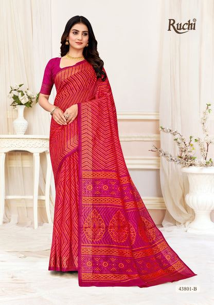 Rainbow Silk Ruchi Linen Silk Sarees Supplier Gujarat