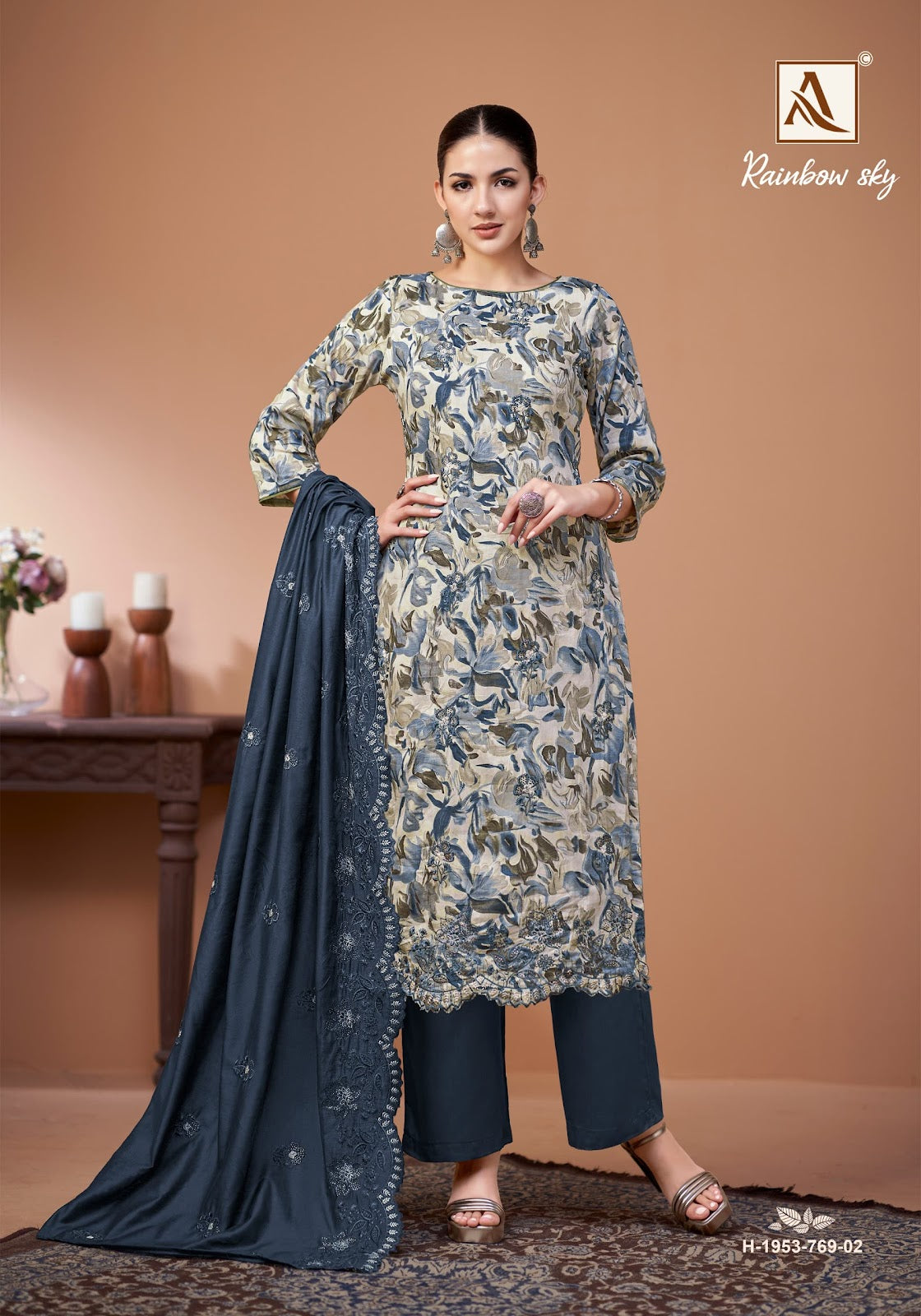 Rainbow Sky Alok Pure Zam Karachi Salwar Suits Exporter