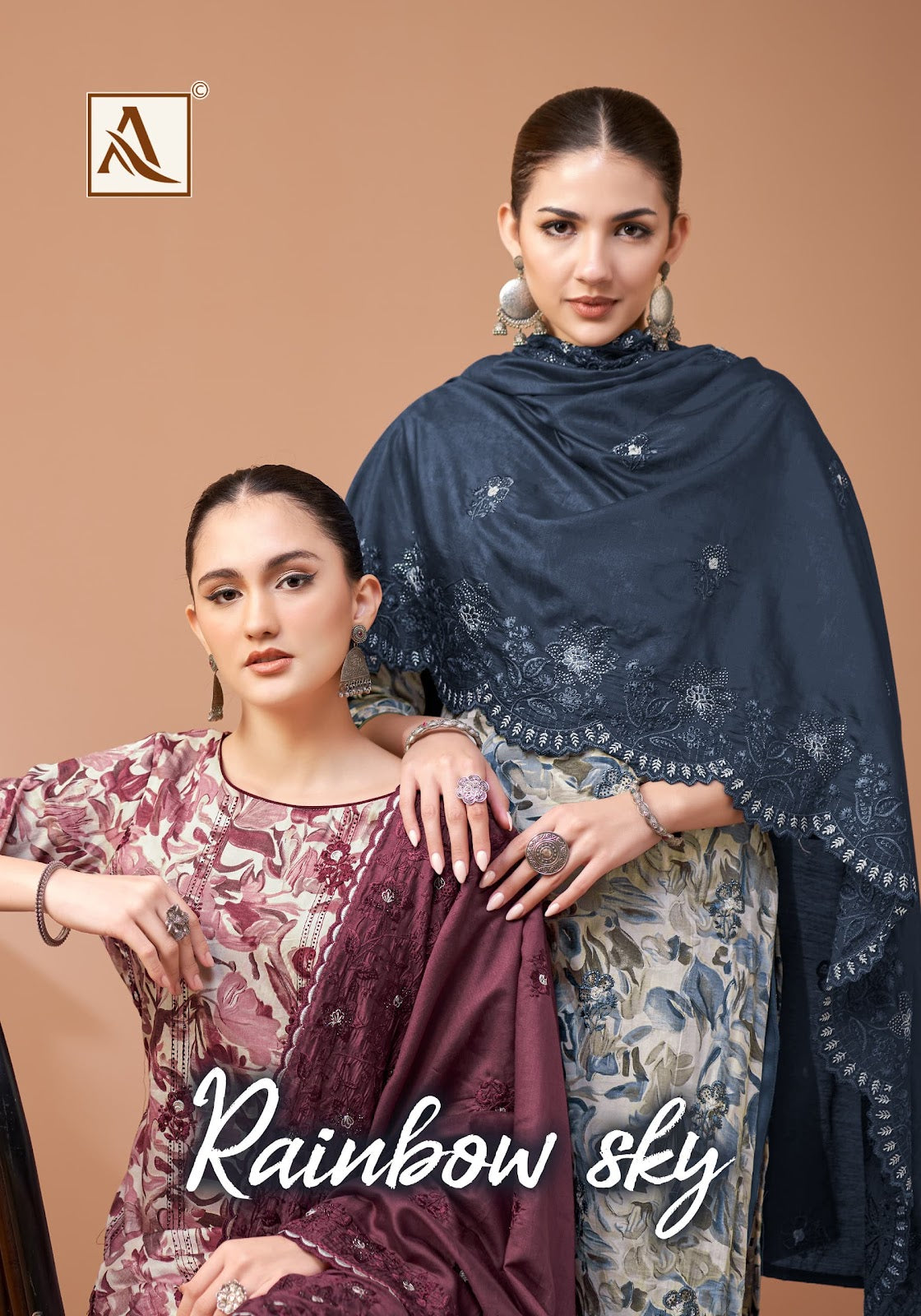 Rainbow Sky Alok Pure Zam Karachi Salwar Suits Exporter