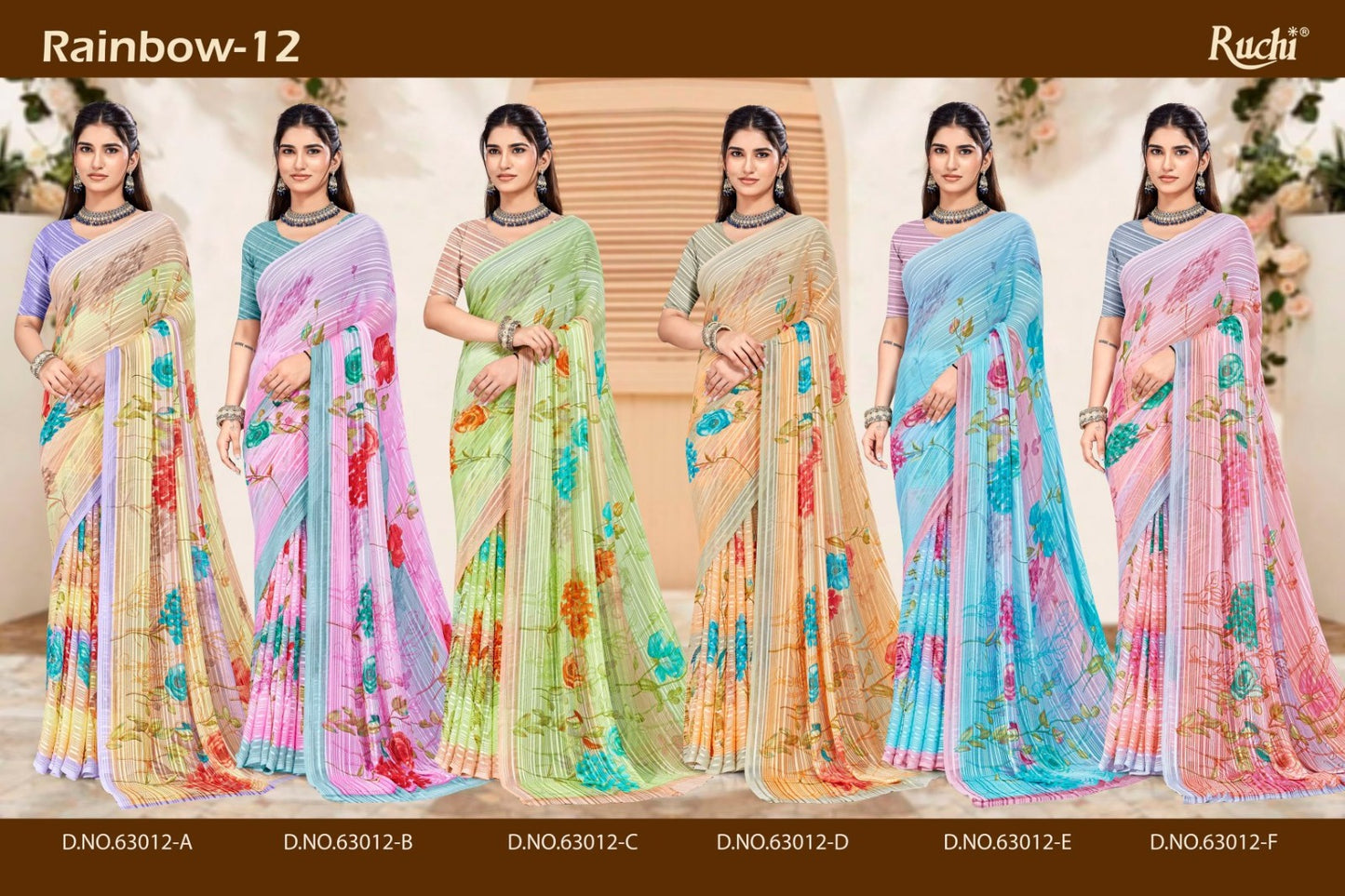 Rainbow Vol 12 Ruchi Sarees Wholesaler Ahmedabad