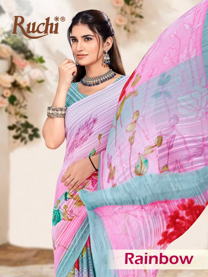 Rainbow Vol 12 Ruchi Sarees Wholesaler Ahmedabad