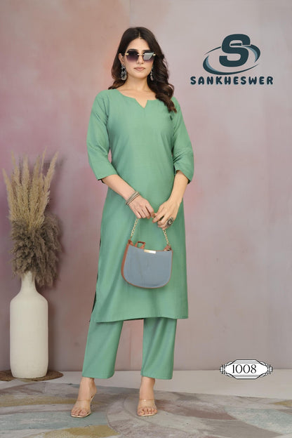 Rainbow Vol 1 Sankheswer Vertican Kurti Pant Set Wholesale Price