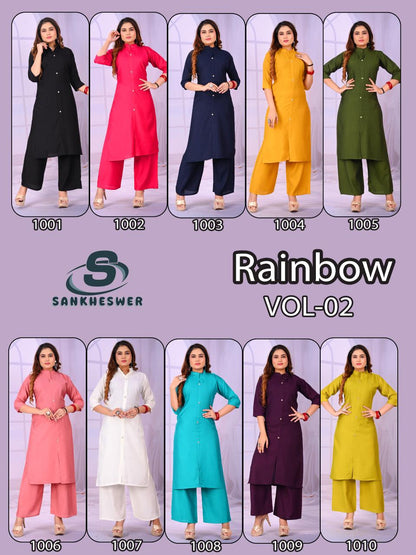 Rainbow Vol 2 Sankheswer Vertican Kurti Plazzo Set Exporter India