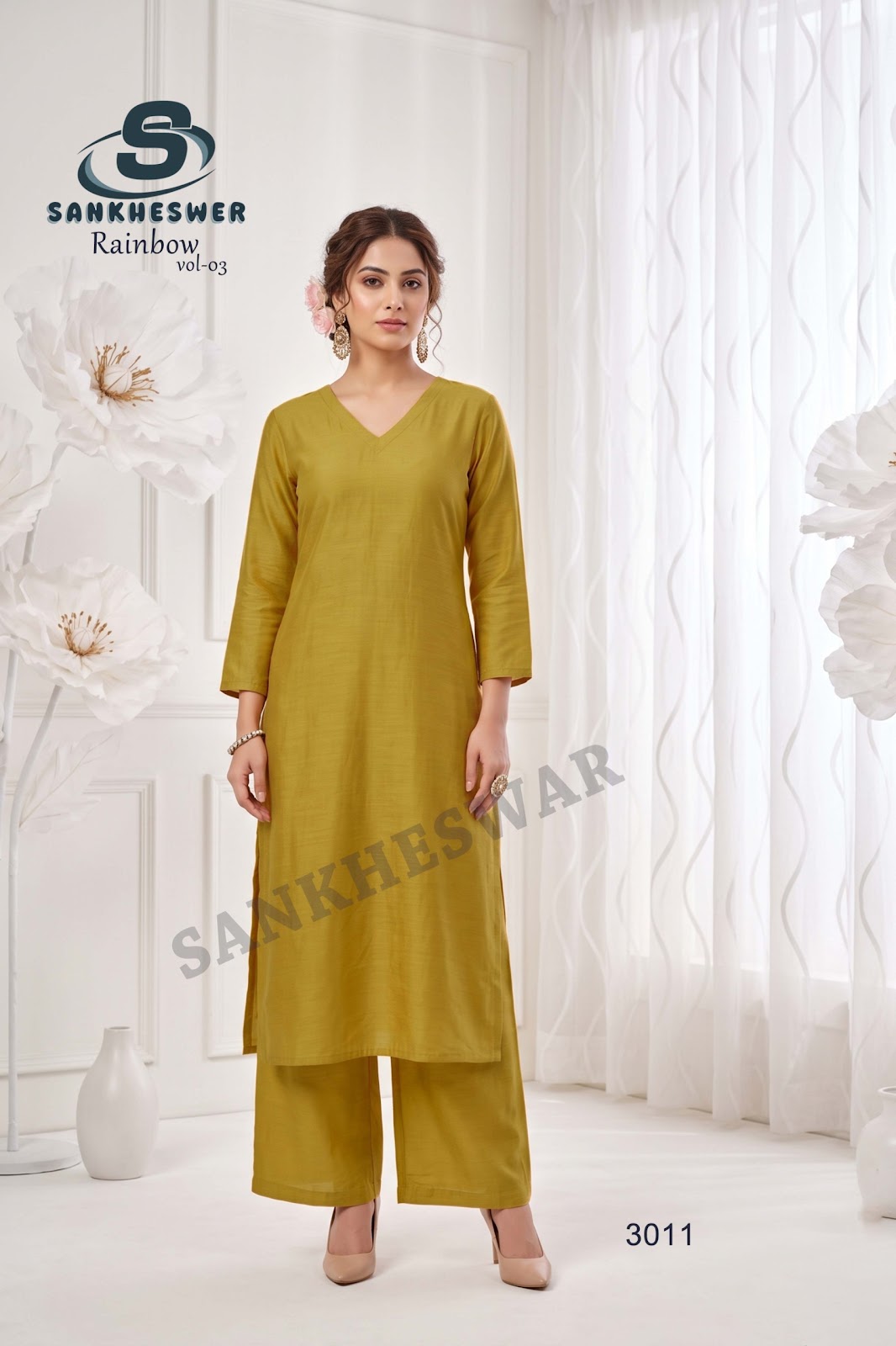Rainbow Vol 3 Sankheswer Vertican Kurti Plazzo Set Wholesale Price