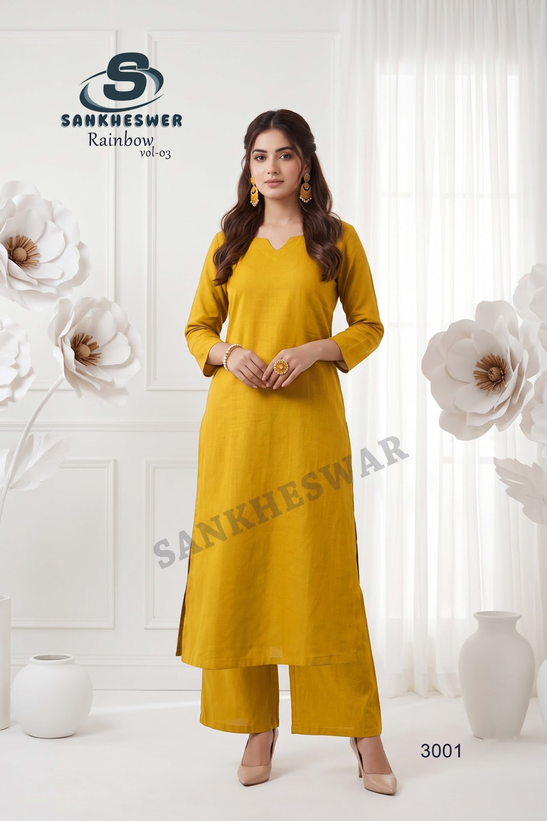 Rainbow Vol 3 Sankheswer Vertican Kurti Plazzo Set Wholesale Price