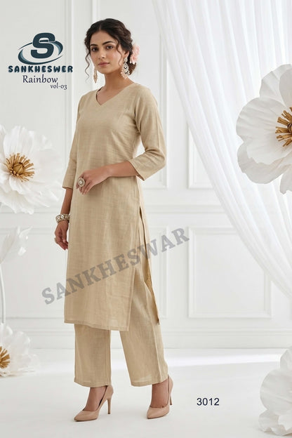 Rainbow Vol 3 Sankheswer Vertican Kurti Plazzo Set Wholesale Price