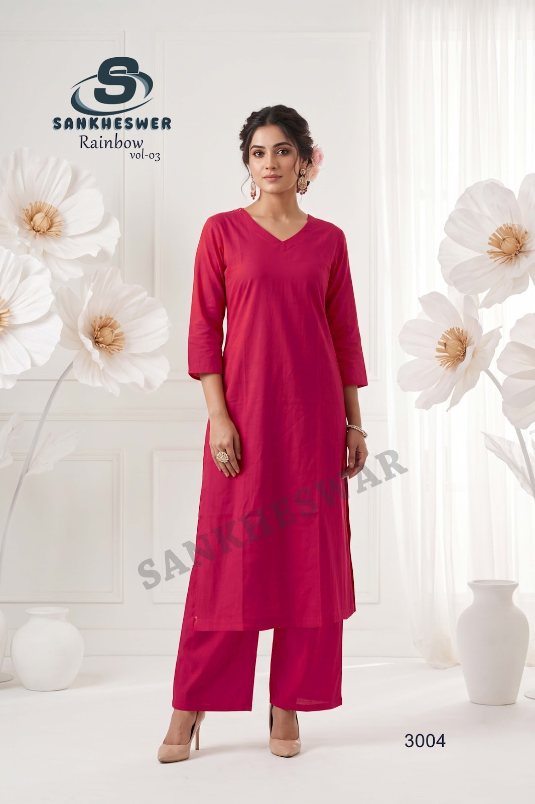 Rainbow Vol 3 Sankheswer Vertican Kurti Plazzo Set Wholesale Price