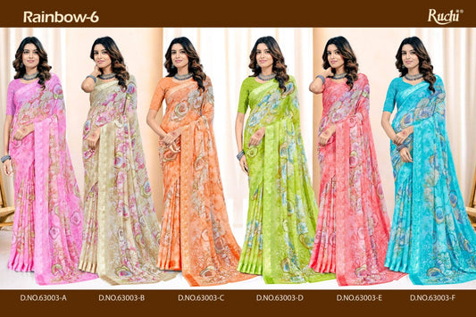 Rainbow Vol 6 Ruchi Sarees Exporter