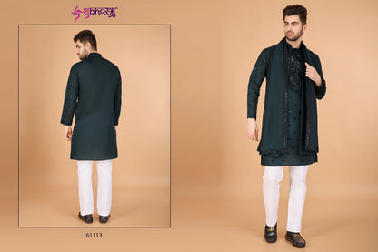 Raj Embroidered With Dupatta Shubhvastra Viscose Silk Mens Kurta Exporter Ahmedabad