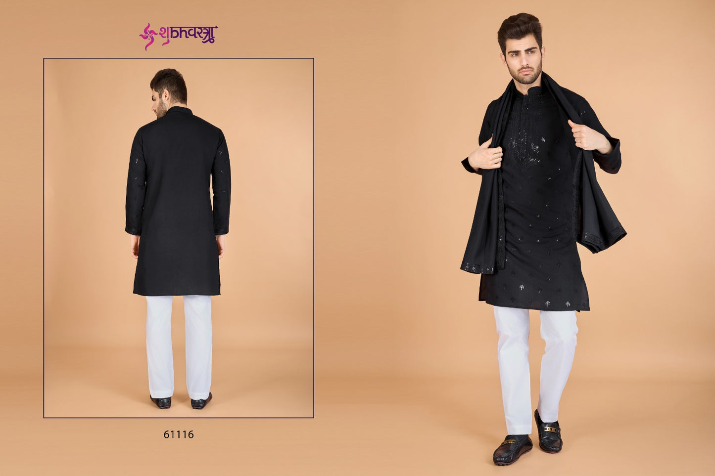 Raj Embroidered With Dupatta Shubhvastra Viscose Silk Mens Kurta Exporter Ahmedabad