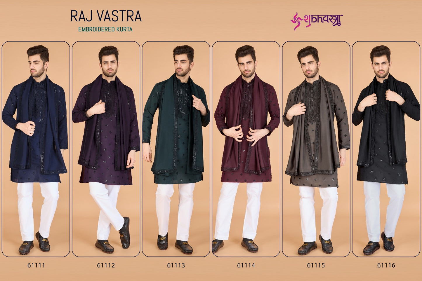 Raj Embroidered With Dupatta Shubhvastra Viscose Silk Mens Kurta Exporter Ahmedabad