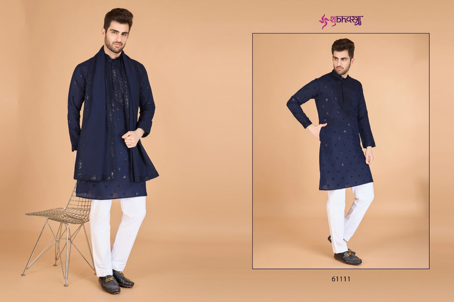 Raj Embroidered With Dupatta Shubhvastra Viscose Silk Mens Kurta Exporter Ahmedabad