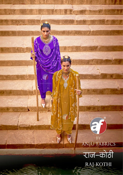 Raj Kothi Af Natural Crepe Readymade Pant Style Suits Manufacturer
