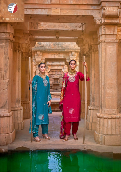 Raj Kothi Af Natural Crepe Readymade Pant Style Suits Manufacturer
