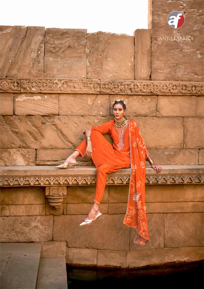 Raj Kothi Af Natural Crepe Readymade Pant Style Suits Manufacturer
