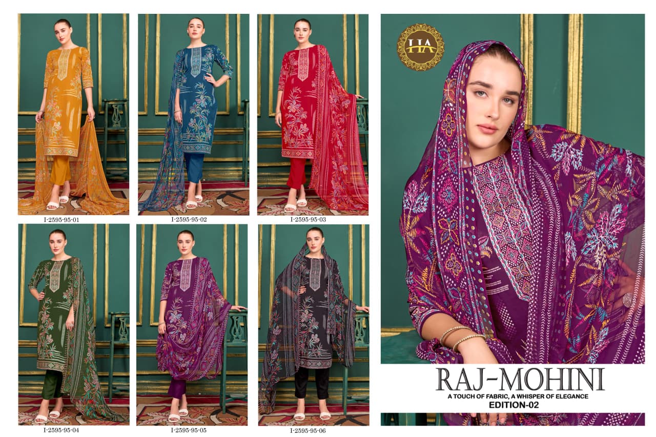 Raj Mohini Edition 2 Harshit Fashion Cambric Karachi Salwar Suits Wholesaler