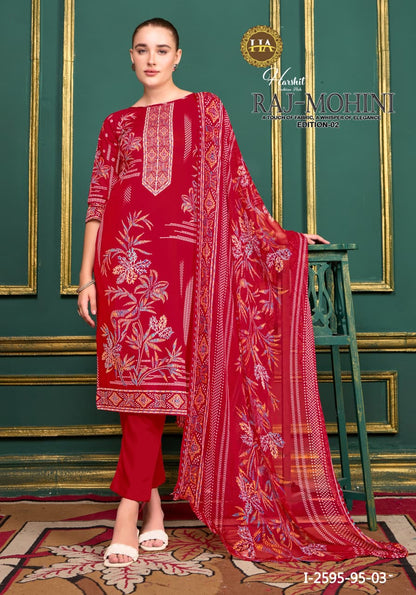 Raj Mohini Edition 2 Harshit Fashion Cambric Karachi Salwar Suits Wholesaler