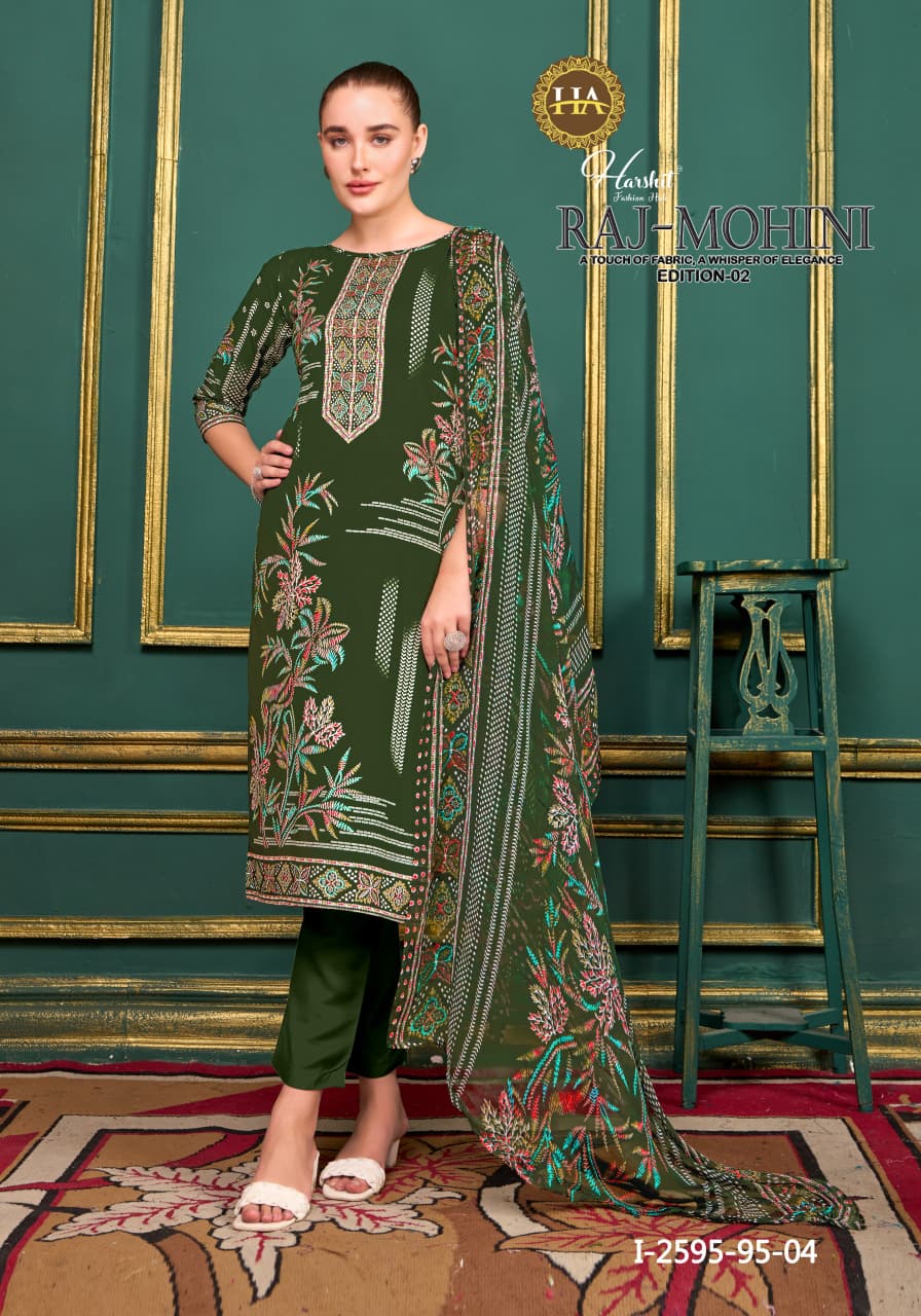 Raj Mohini Edition 2 Harshit Fashion Cambric Karachi Salwar Suits Wholesaler