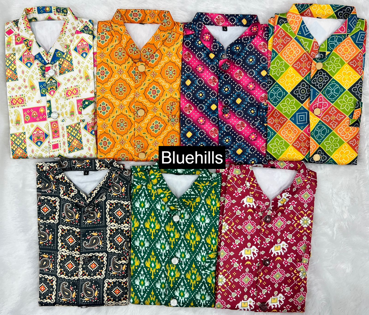Raj Tilak With Jacket Bluehills Satin Mens Kurta Pajama Wholesale