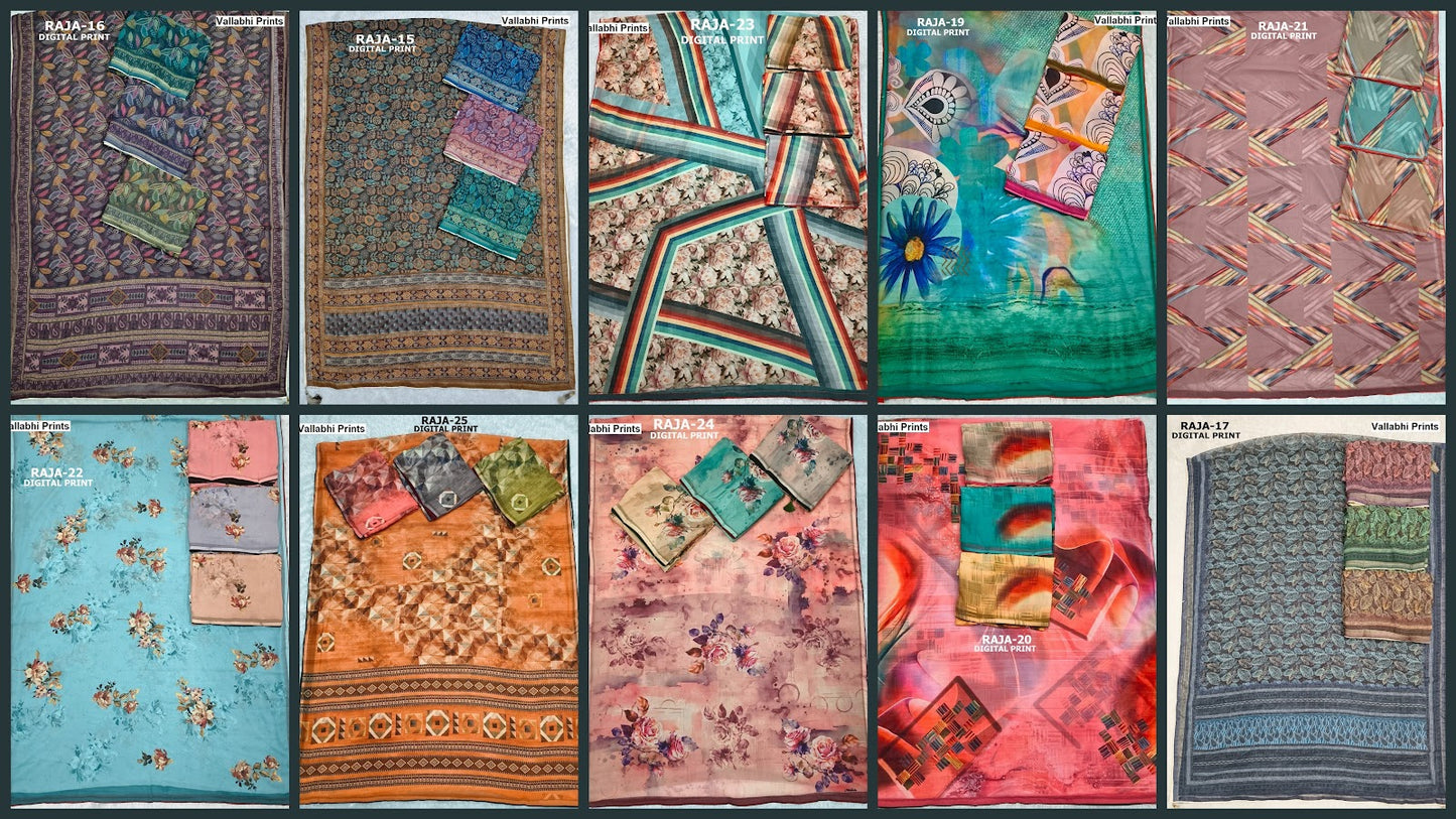 Raja Vallabhi Prints Weightless Sarees Wholesale Price