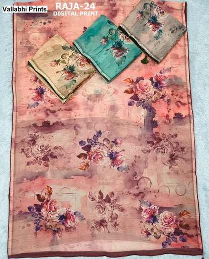 Raja Vallabhi Prints Weightless Sarees Wholesale Price