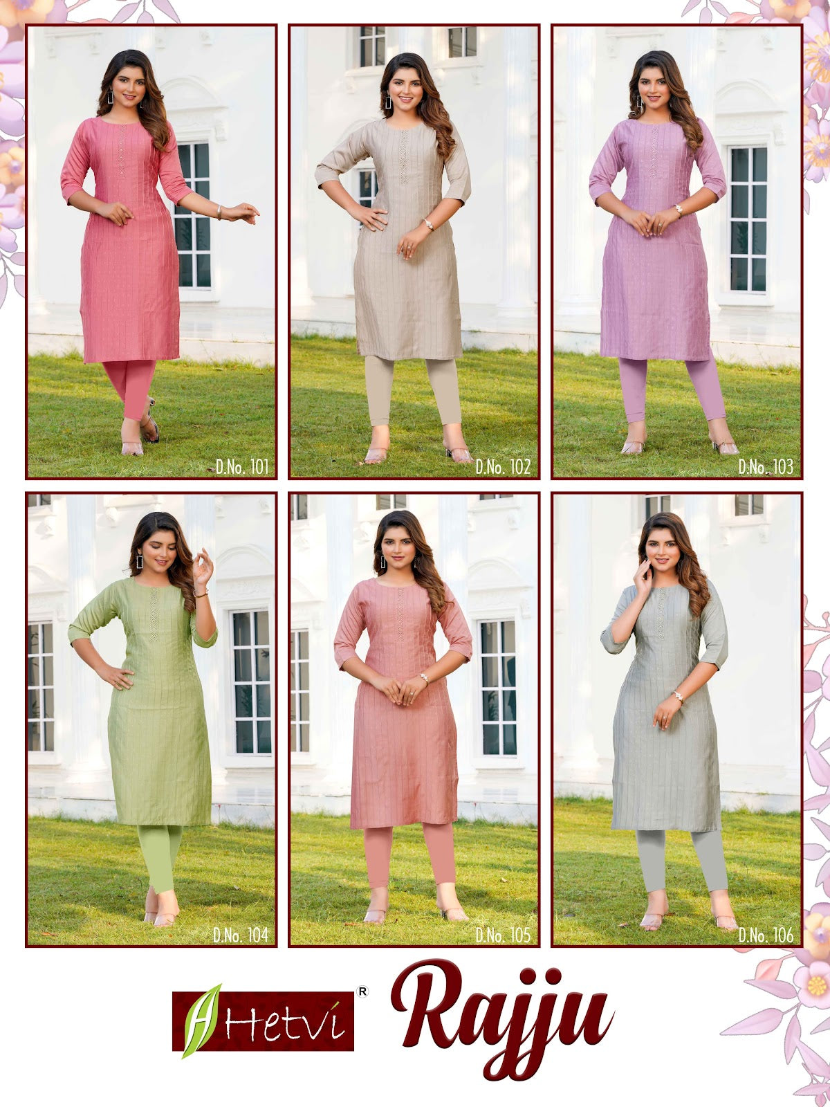 Rajju Hetvi Roman Silk Knee Length Kurtis Supplier Gujarat