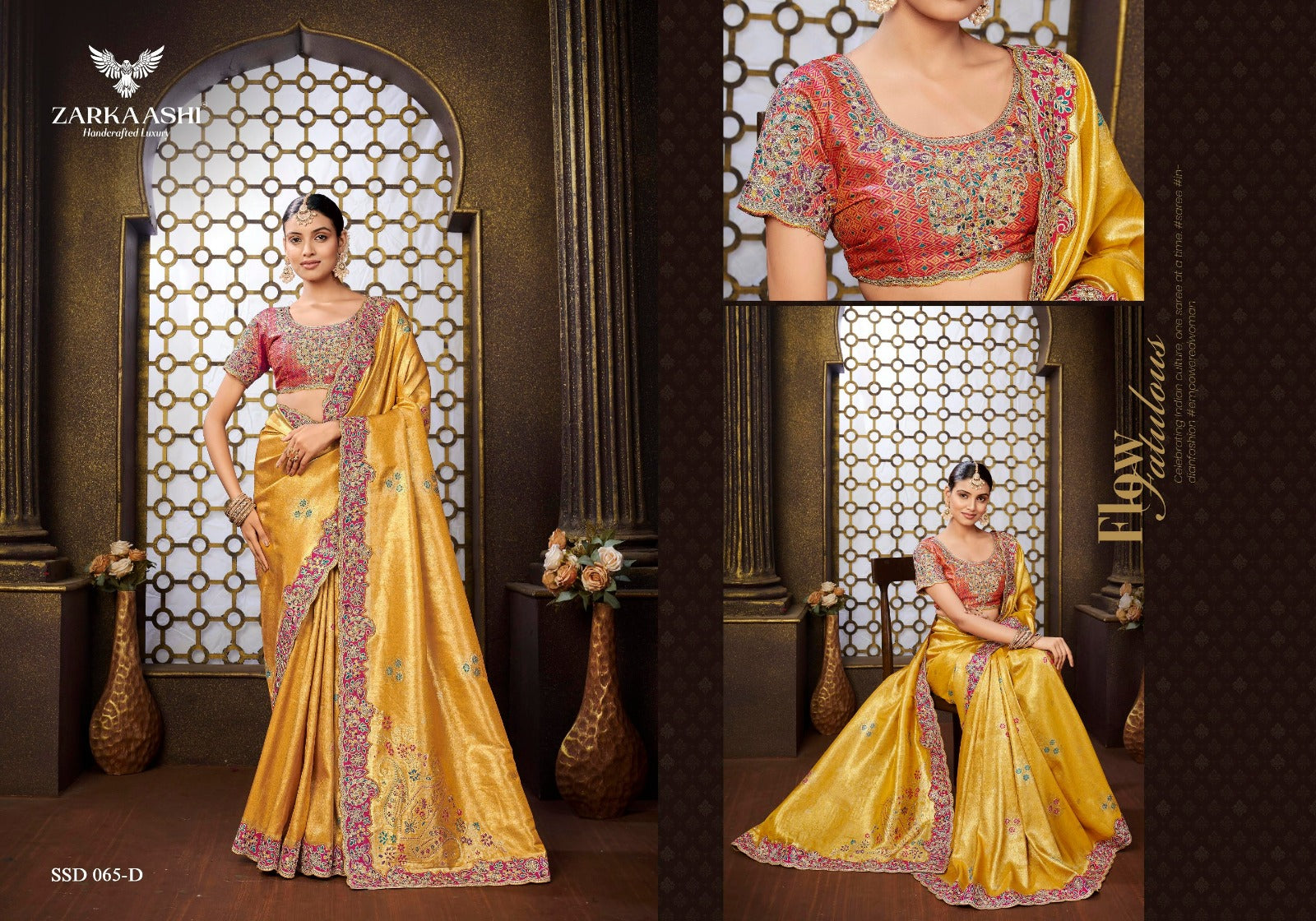 Rajmata Zarkaashi Tissue Sarees Manufacturer India