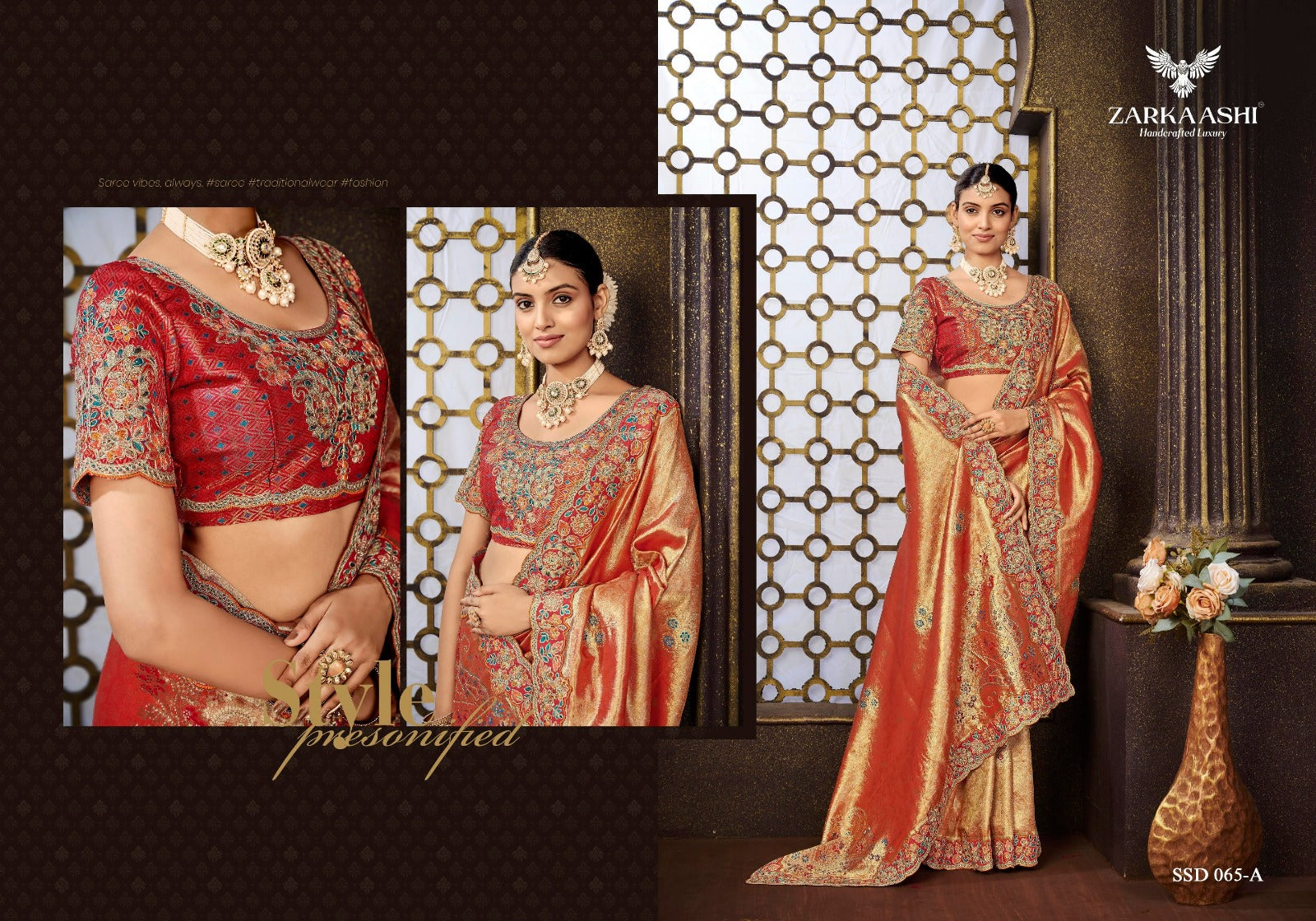 Rajmata Zarkaashi Tissue Sarees Manufacturer India