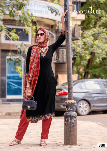 Rajrani Wooglee Viscose Weaving Readymade Pant Style Suits Supplier