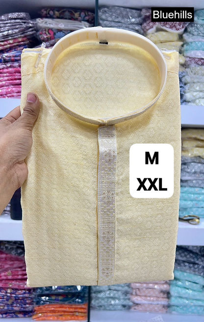 Rajtilak 5.0 Bluehills Jacquard Silk Mens Kurta Exporter India