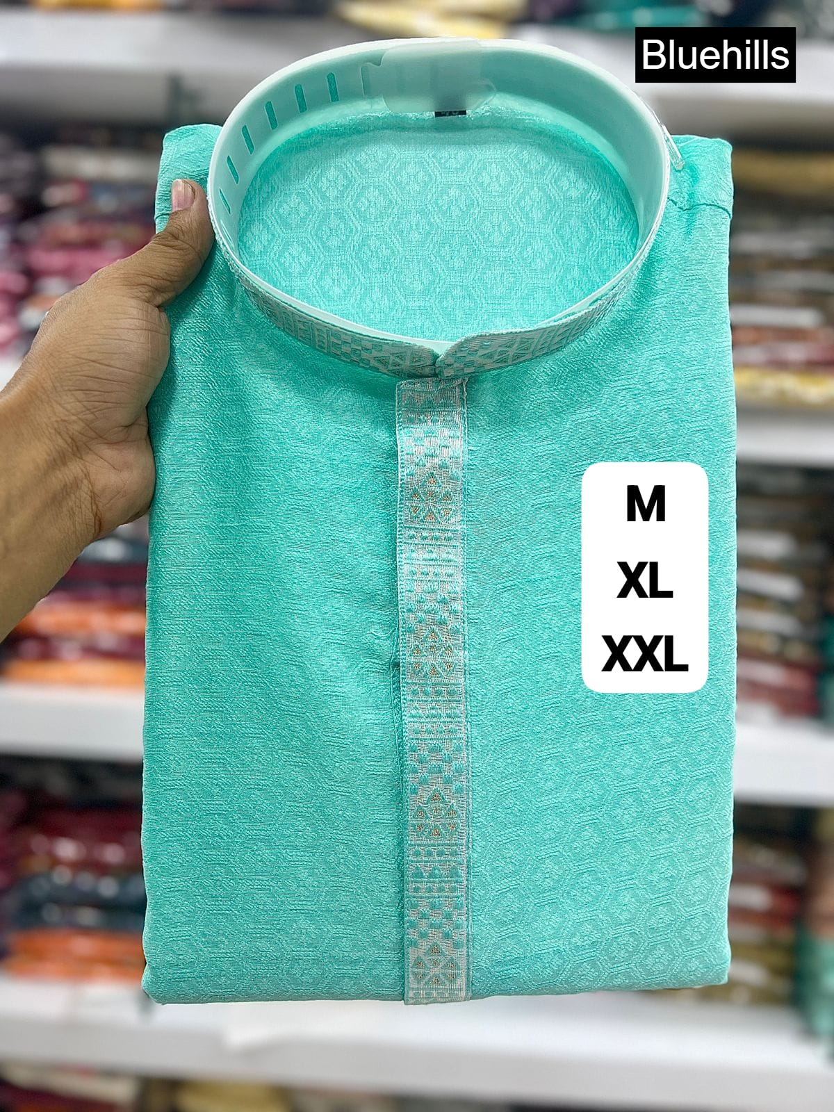Rajtilak 5.0 Bluehills Jacquard Silk Mens Kurta Exporter India