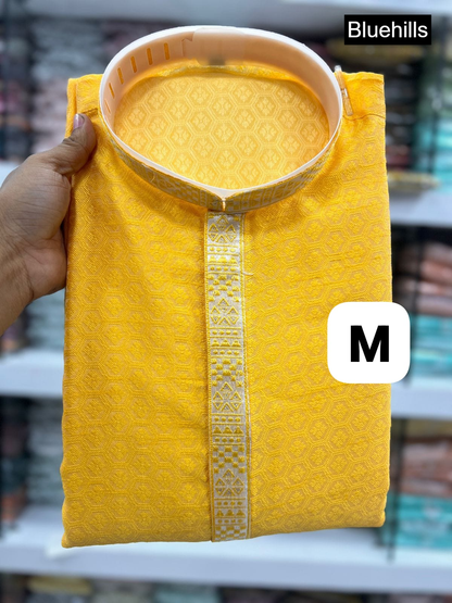 Rajtilak 5.0 Bluehills Jacquard Silk Mens Kurta Exporter India