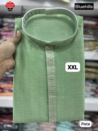 Rajtilak 5.0 Bluehills Jacquard Silk Mens Kurta Exporter India