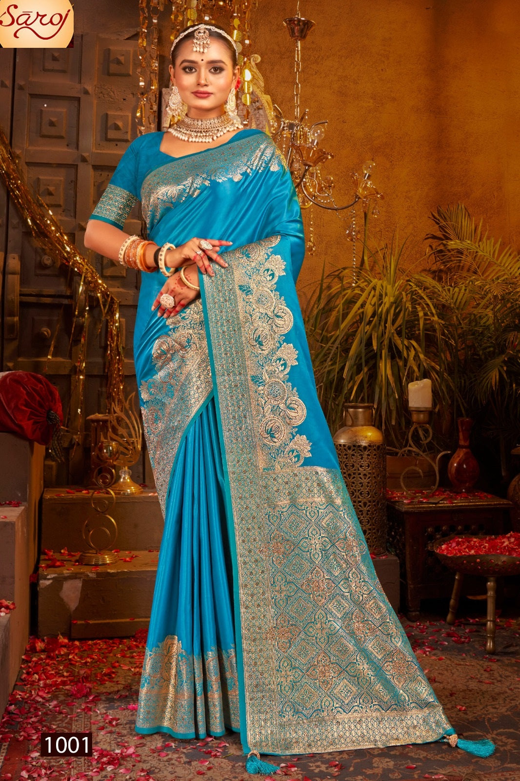 Rajvaibhav Sattin Swaroski Vol 1 Saroj Silk Sarees Wholesaler