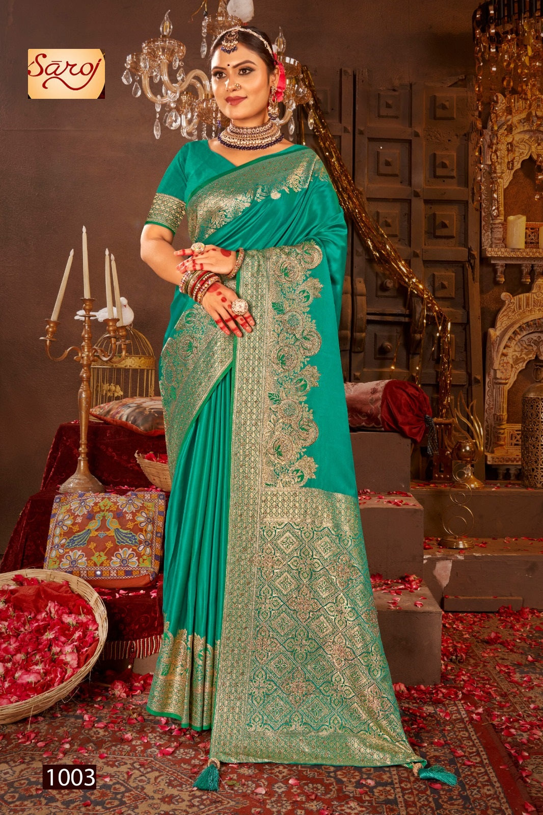 Rajvaibhav Sattin Swaroski Vol 1 Saroj Silk Sarees Wholesaler