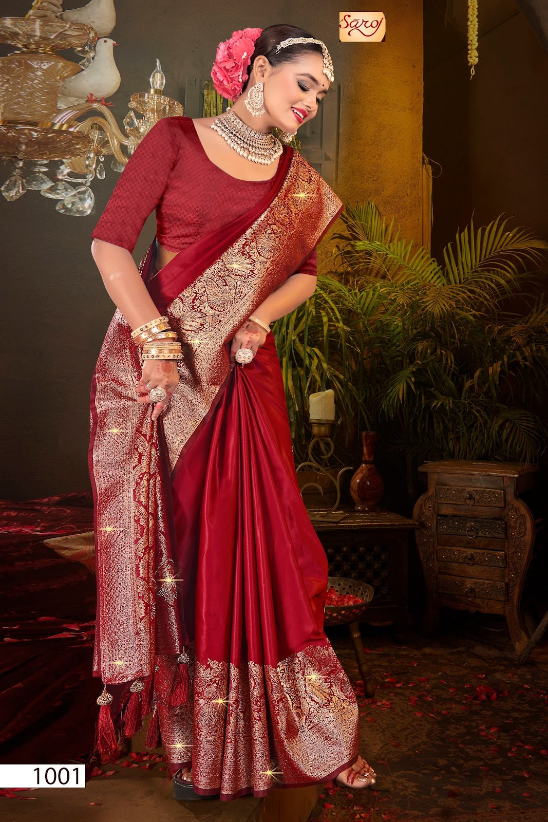 Rajvaibhav Sattin Swaroski Vol 2 Saroj Silk Sarees Wholesale Rate