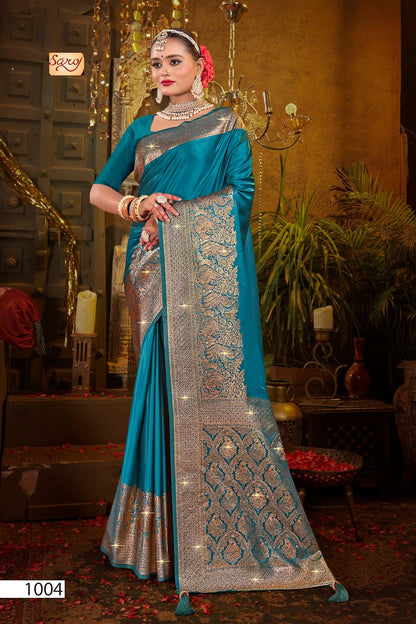 Rajvaibhav Sattin Swaroski Vol 2 Saroj Silk Sarees Wholesale Rate