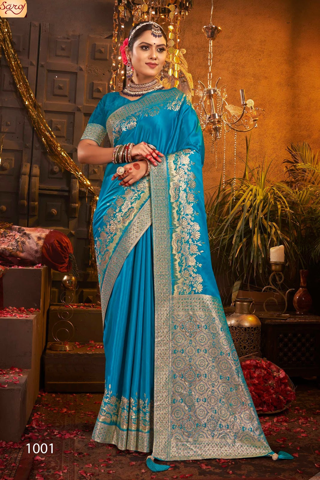 Rajvaibhav Sattin Swaroski Vol 3 Saroj Silk Sarees Manufacturer Ahmedabad