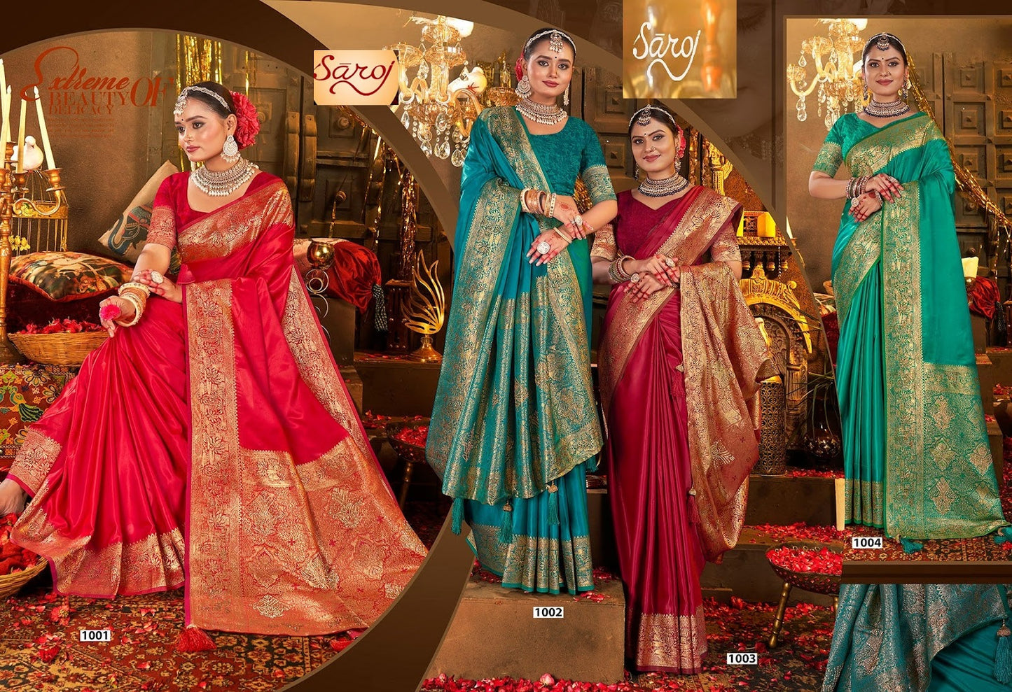Rajvaibhav Sattin Swaroski Vol 4 Saroj Silk Sarees Supplier Ahmedabad