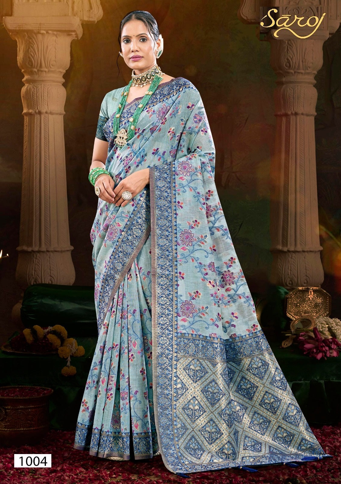 Rajvanshi 1 Saroj Pure Linen Sarees Wholesaler Gujarat