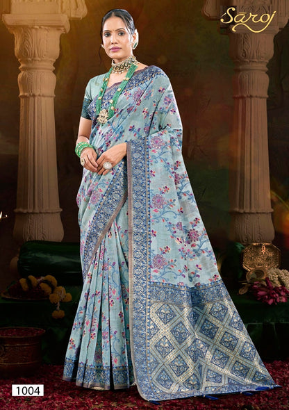 Rajvanshi 1 Saroj Pure Linen Sarees Wholesaler Gujarat