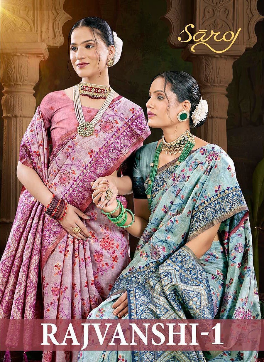 Rajvanshi 1 Saroj Pure Linen Sarees Wholesaler Gujarat