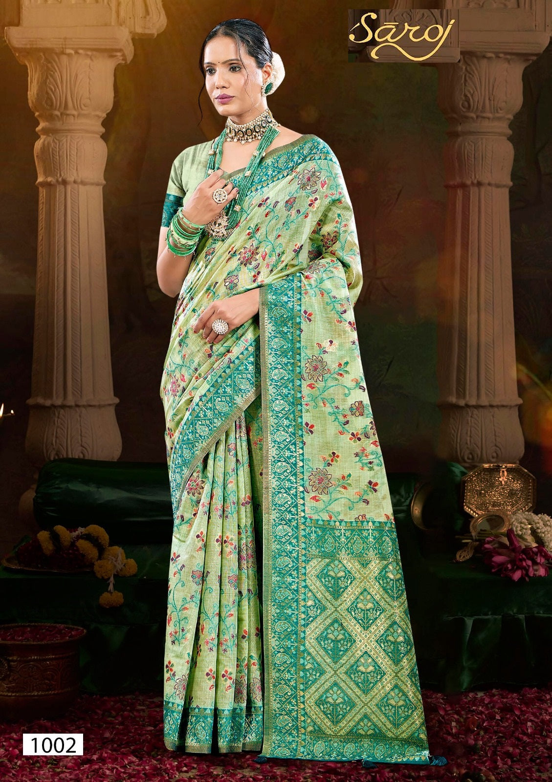 Rajvanshi 1 Saroj Pure Linen Sarees Wholesaler Gujarat