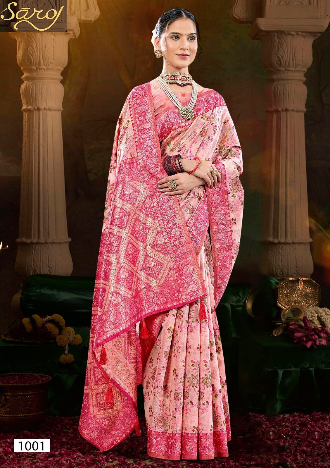 Rajvanshi 1 Saroj Pure Linen Sarees Wholesaler Gujarat