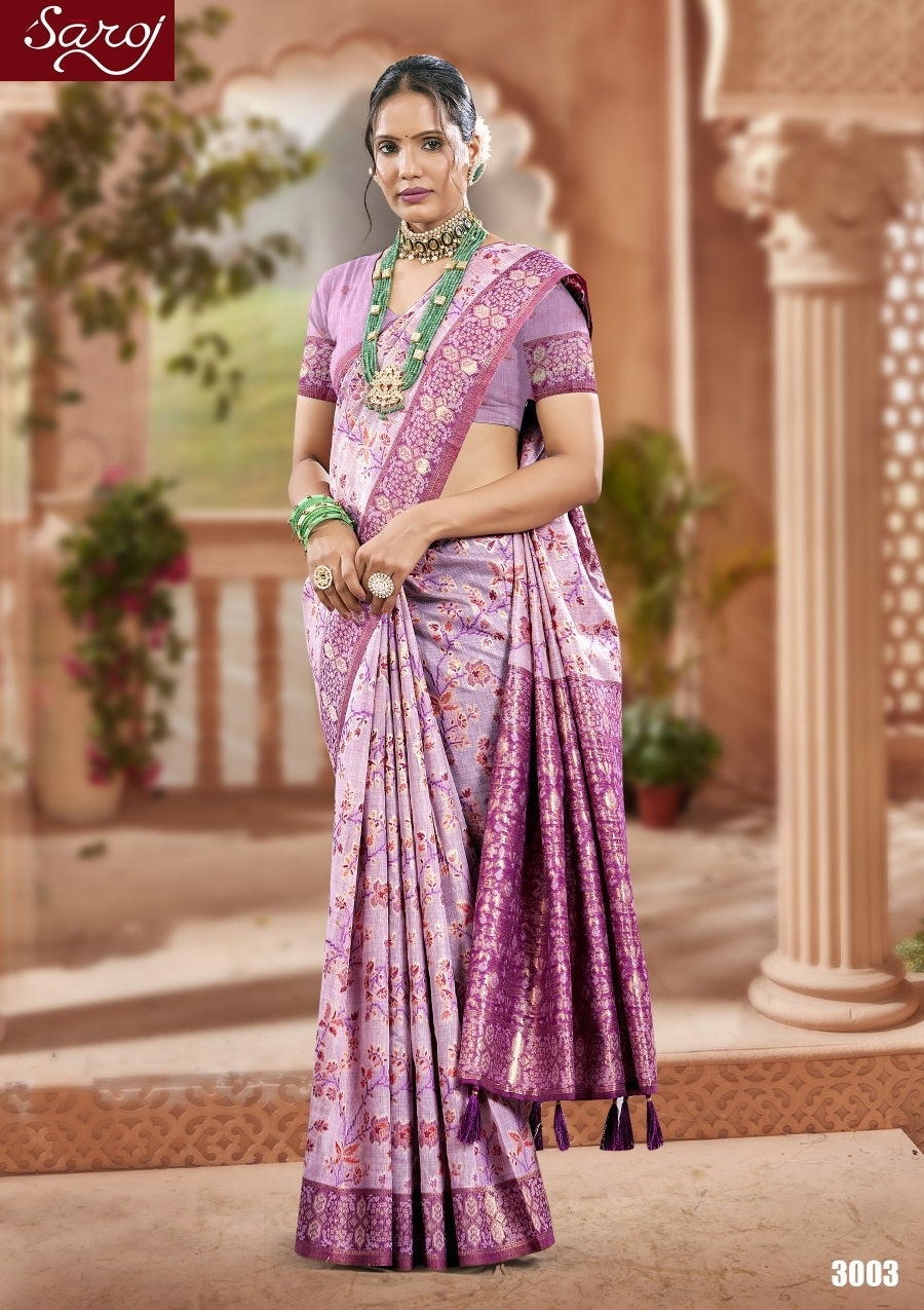 Rajvanshi 3 Saroj Pure Linen Sarees Exporter Gujarat