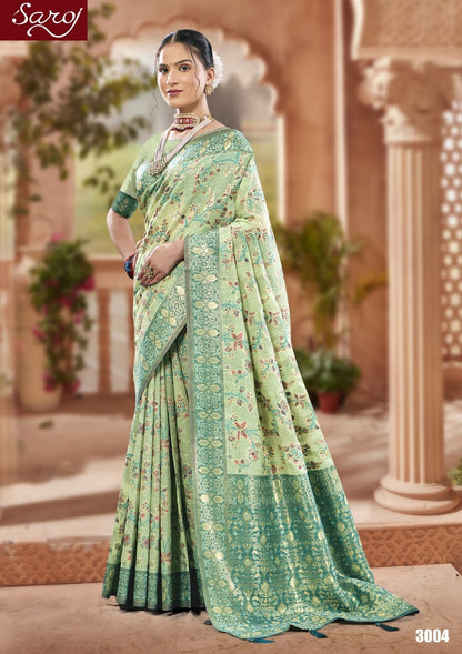 Rajvanshi 3 Saroj Pure Linen Sarees Exporter Gujarat