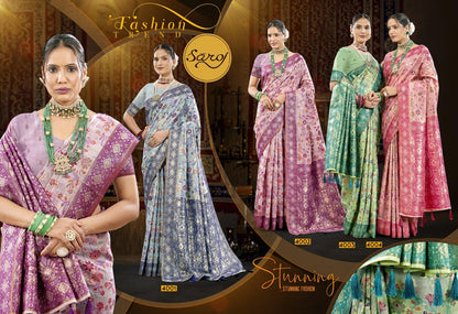 Rajvanshi 4 Saroj Pure Linen Sarees Supplier Gujarat